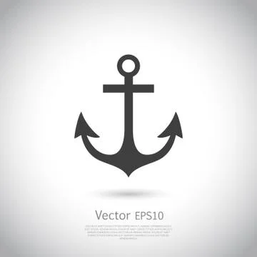 Anchor symbol on gray background Ilustração Stock