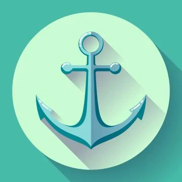 Anchor text icon, vector illustration. Flat design style. Stock Illustration