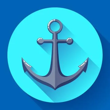 Anchor text icon, vector illustration. Flat design style. Stock Illustration
