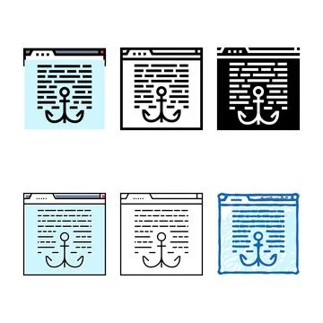 Anchor text seo color edition icon vector Stockillustratie