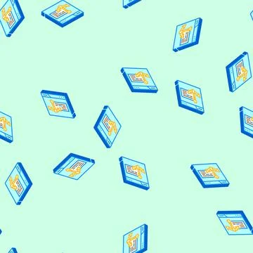 Anchor text seo isometric icon seamless pattern Stock Illustration