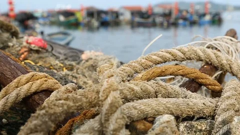 Anchor tied up with rope Stock Footage 88931655