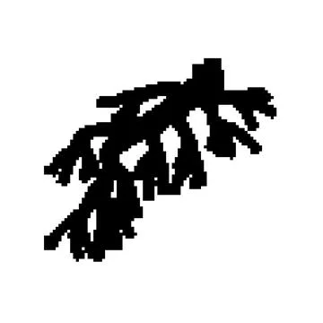 Anchor tree root pixel art vector illustration Stock Illustration