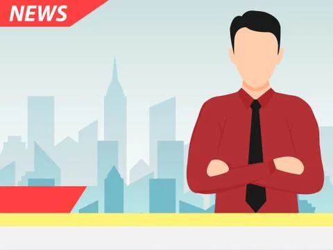 Anchor TV presenters man Illustrazione stock