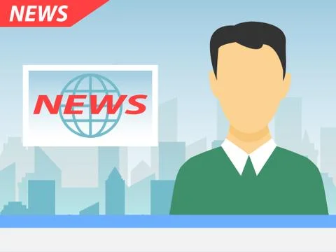 Anchor TV presenters man Stock Illustration