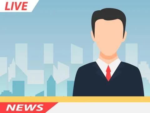 Anchor TV presenters man Stock Illustration