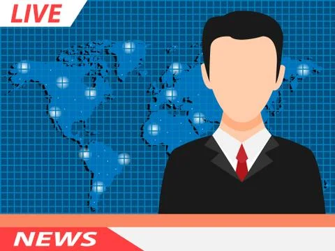 Anchor TV presenters man Stock Illustration