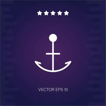 Anchor vector icon Illustrazione stock