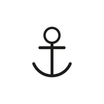 Anchor vector icon logo boat symbol pirate helm Nautical maritime simple il.. Stock Illustration