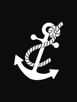 Anchor vector logo icon Nautical maritime sea ocean boat illustration symbol. Stock Illustration