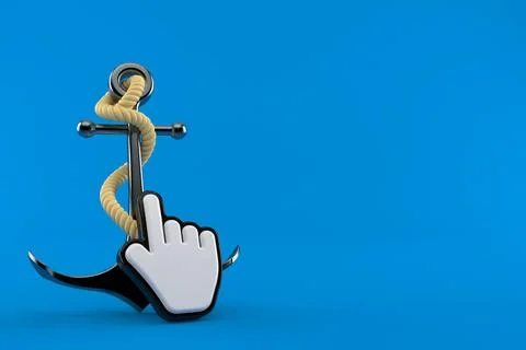 Anchor with web cursor Illustrazione stock