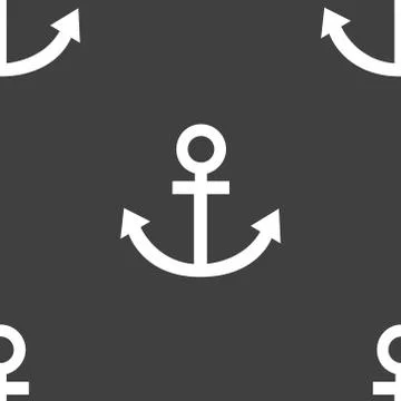 Anchor web icon. flat design. Seamless pattern. Stock Illustration