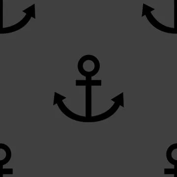 Anchor web icon. flat design. Seamless pattern. Stock Illustration