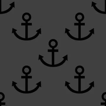 Anchor web icon. flat design. Seamless pattern. Stock Illustration