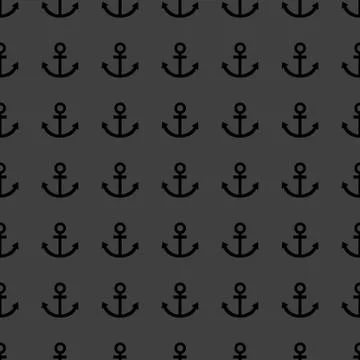 Anchor web icon. flat design. Seamless pattern. Illustrazione stock