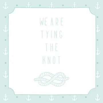 Anchor wedding invitation template. Stock Illustration