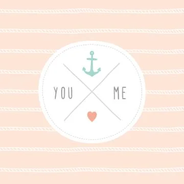 Anchor wedding invitation template. Stock Illustration
