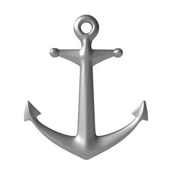 Anchor on a white background. 3d render illustration Stock Illustration