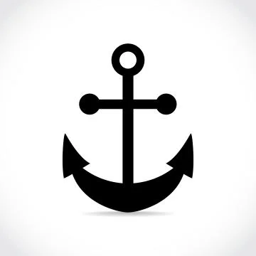 An anchor on white background Illustrazione stock