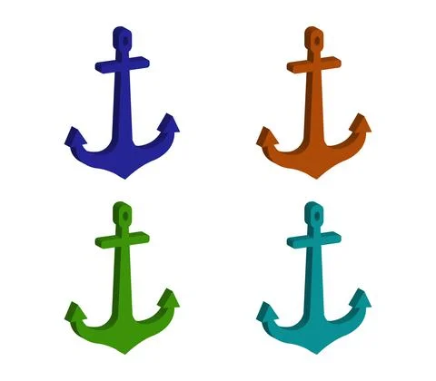 Anchor on white Stock Illustration