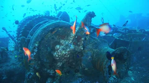 Anchor  winch of the cargo ship Stock Footage 22638344