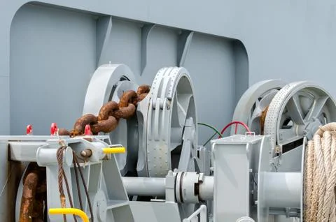 Anchor winch Stock Photos