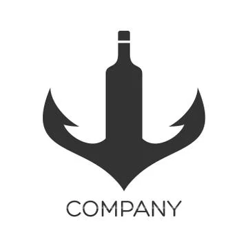 Anchor wine  logo Illustrazione stock