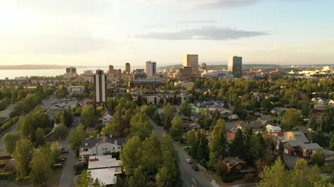 Anchorage Alaska Skyline Stock Footage 224592844