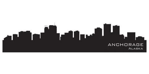 Anchorage, alaska skyline Stock Illustration