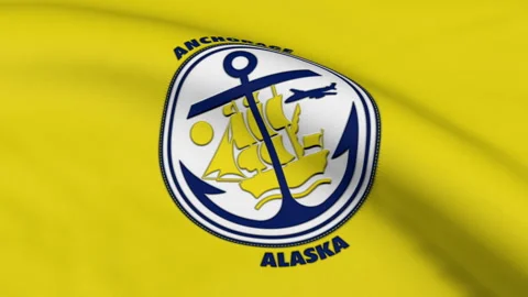 Anchorage City Flag, Alaska Loop Stock Footage 241155763