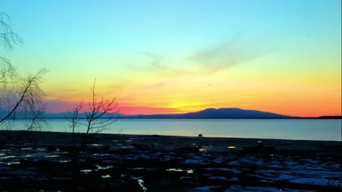 Anchorage sunset Stock Footage 75422853