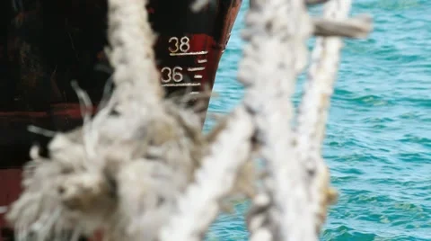 Anchored cargo ship Stock Footage 65209911