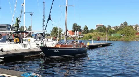 Anchored yachts in summer Stock Footage 11517738