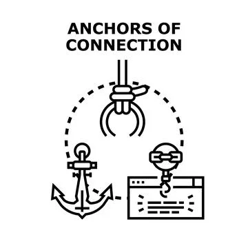 Anchoring connection concept with digital link security Stock Illustration