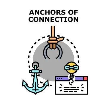 Anchoring connection concept with digital link security Stock Illustration