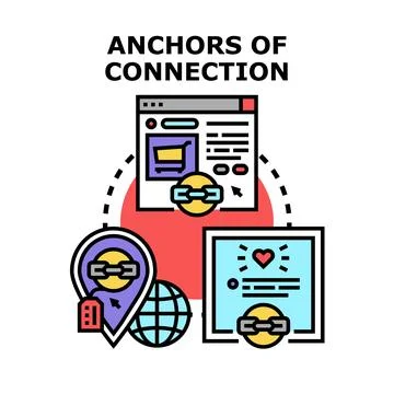 Anchoring internet content with web links and navigation Stock Illustration
