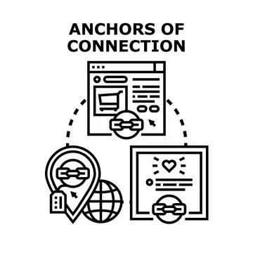 Anchoring internet content with web links and navigation Stock Illustration