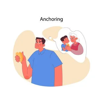 Anchoring technique in neuro-linguistic programming. Flat vector illustration Illustration