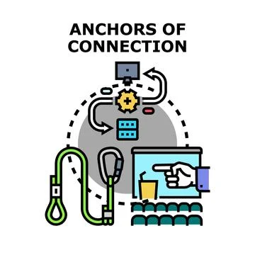 Anchors of connection concept for data technology Stock Illustration