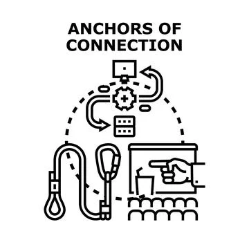 Anchors of connection concept for data technology Stock Illustration