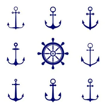 Anchors isolated on white background. Stock Illustration