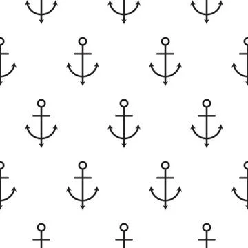 Anchors seamless nautical vector pattern in scandinavian style Stock Illustration