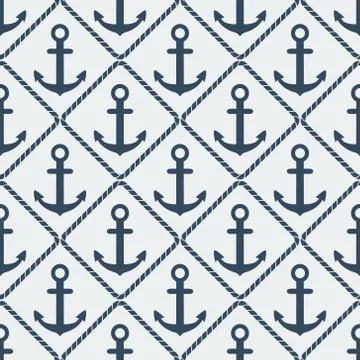 Anchors seamless pattern Stock Illustration