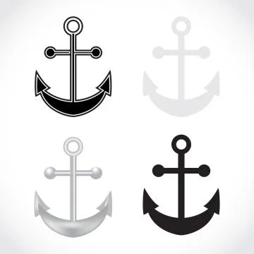 Anchors on white background Stock Illustration