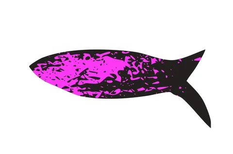 Anchovy fish. Sardine textured element. Salmon silhouettes. Undersea animal. Stock Illustration