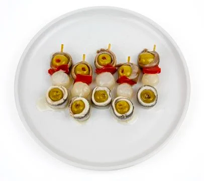 Anchovy olives flags 写真素材