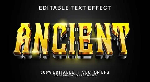 Ancient 3d vector text effect with modern style design Stock Illustration