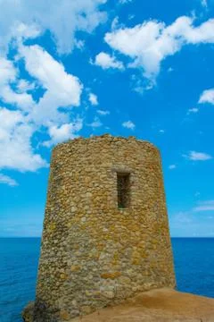 Ancient Abbacurrente tower in spring Stock Photos