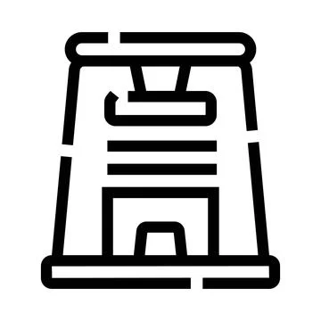Ancient abstract temple icon line illustration Stock Illustration
