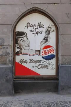 Ancient advertizing of pepsi Stock Photos